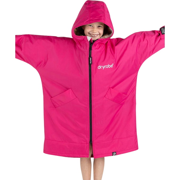 2026 Dryrobe Enfants Advance Peignoir à Manches Longues V3KSLSDA - Pink / Light Grey